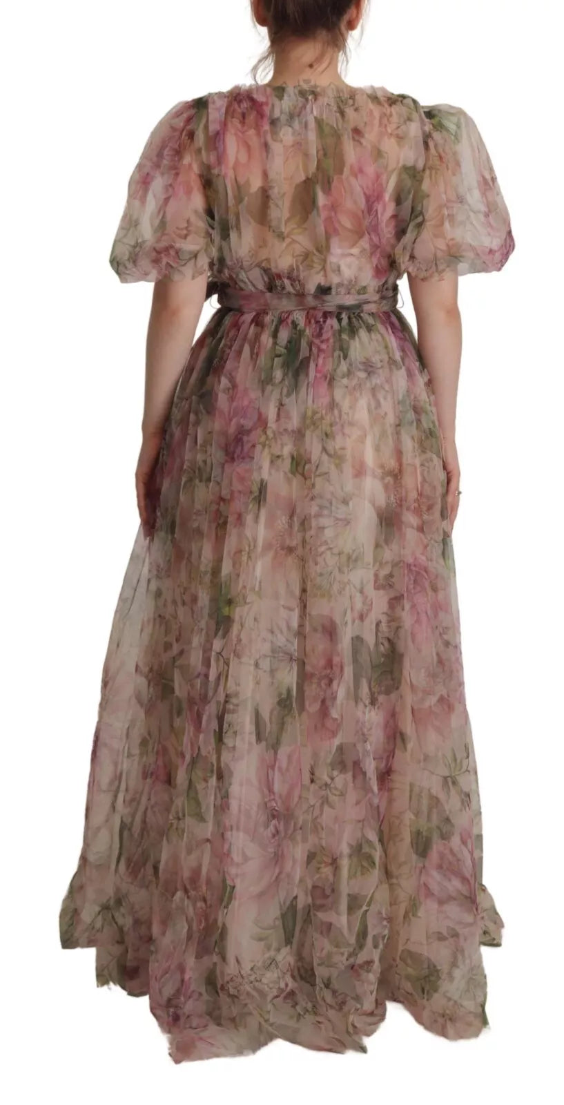 Dolce &amp; Gabbana Long maxi dress with floral print in multicolor