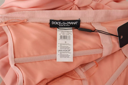 Dolce & Gabbana Rosa Seiden-Stretch-Etuikleid ohne Träger