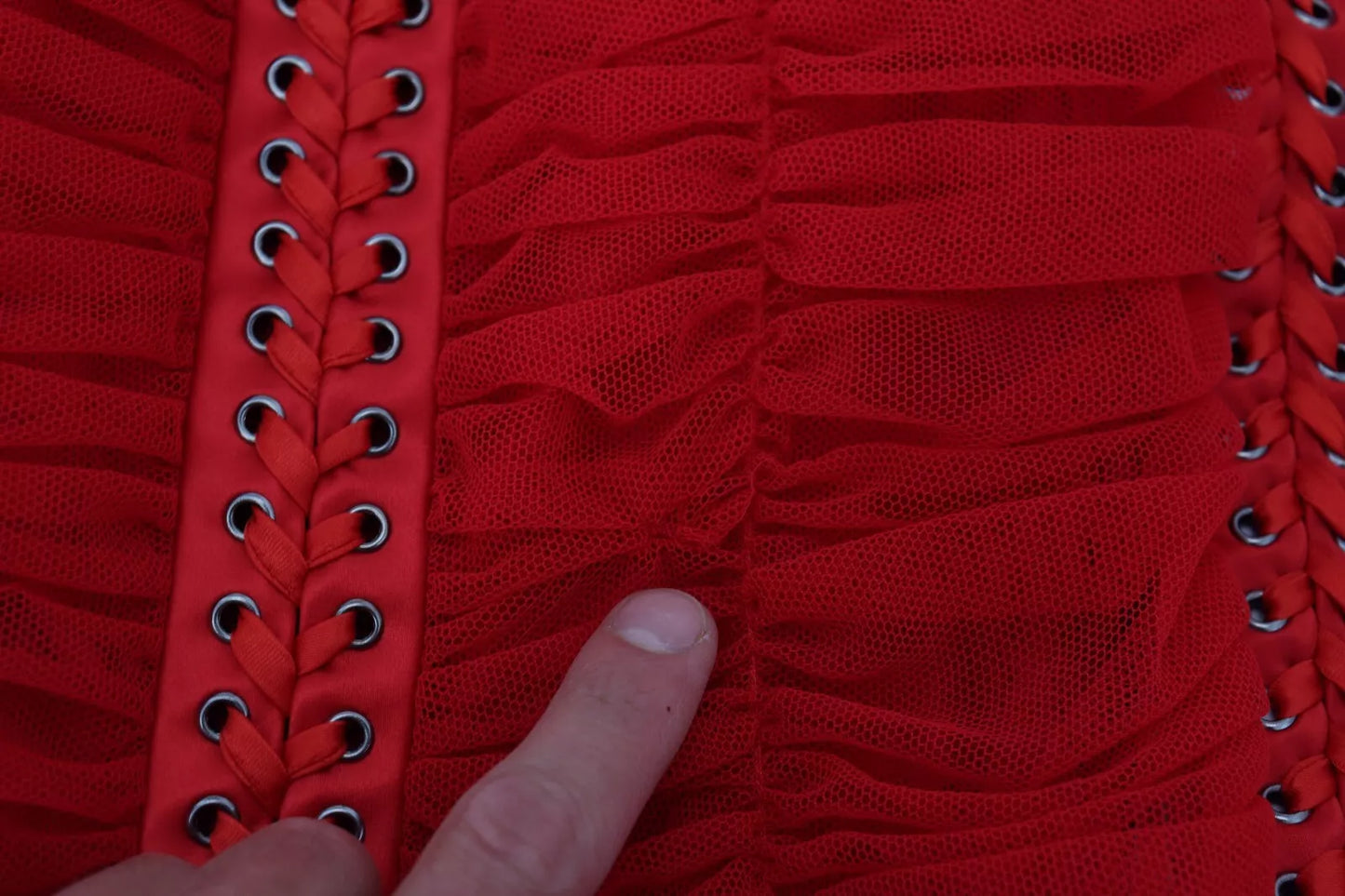 Dolce &amp; Gabbana Red Mesh Bodycon Sheath Midi Dress