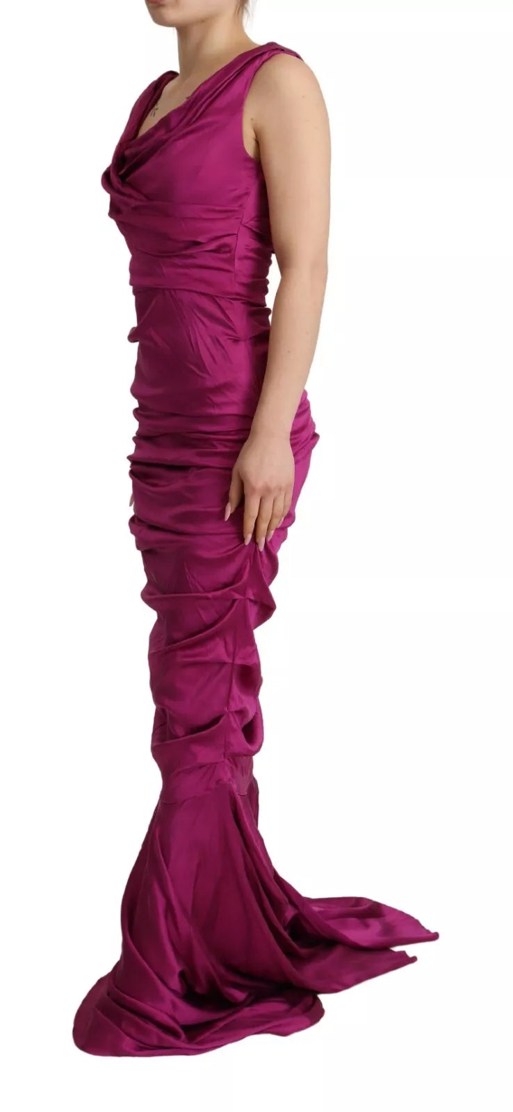 Dolce &amp; Gabbana Sheath Dress Mermaid Fuchsia Silk Stretch Dress