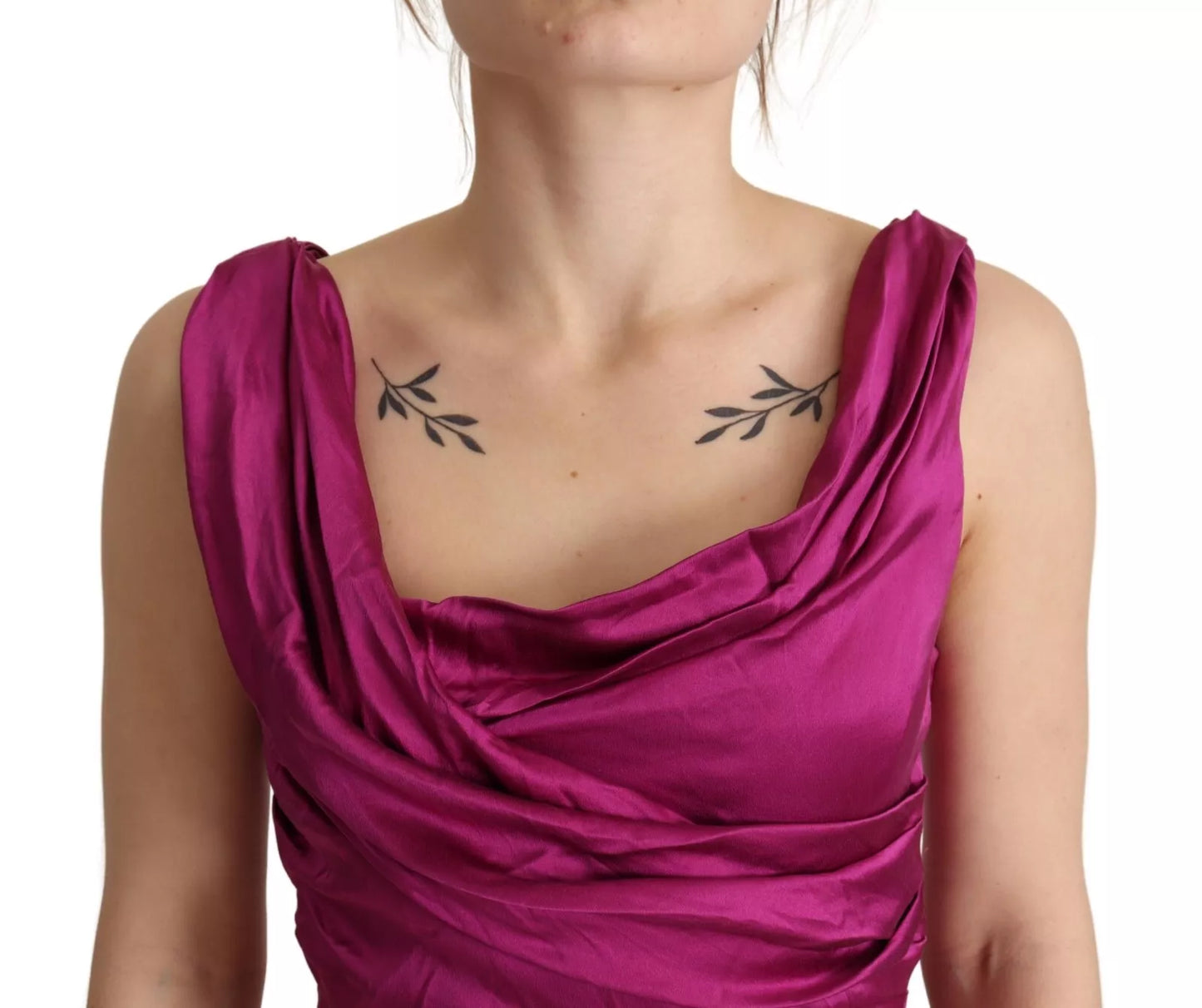 Dolce &amp; Gabbana Sheath Dress Mermaid Fuchsia Silk Stretch Dress