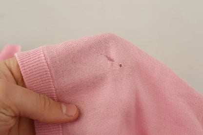 Dolce & Gabbana Rosa V-Ausschnitt Damen Pullover Kaschmirpullover