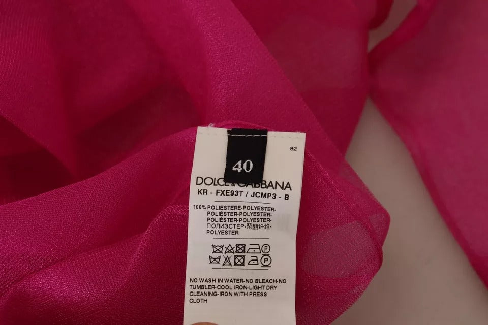 Dolce & Gabbana Fuchsia Polyester Pullover mit Rundhalsausschnitt