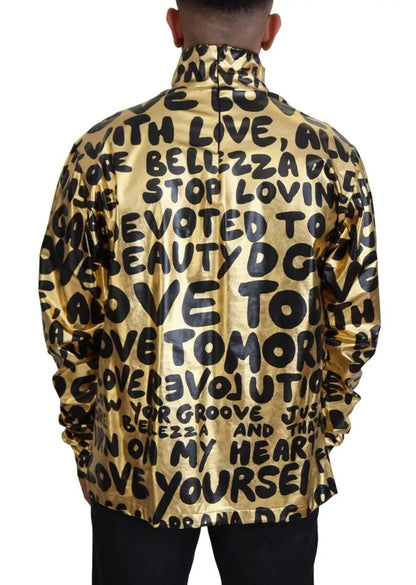 Dolce & Gabbana Rollkragenpullover mit goldenem Logodruck