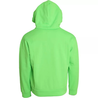 Dolce & Gabbana Neongrüner Logo-Pullover mit Kapuze Sweatshirt Pullover