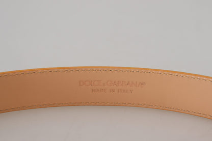 Dolce & Gabbana Beige Exotisches Leder Gold Metallschnalle Gürtel