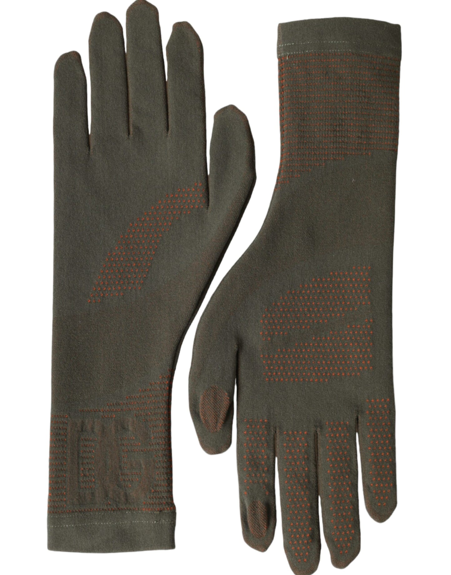 Dolce &amp; Gabbana Brown cotton stretch wrist length gloves
