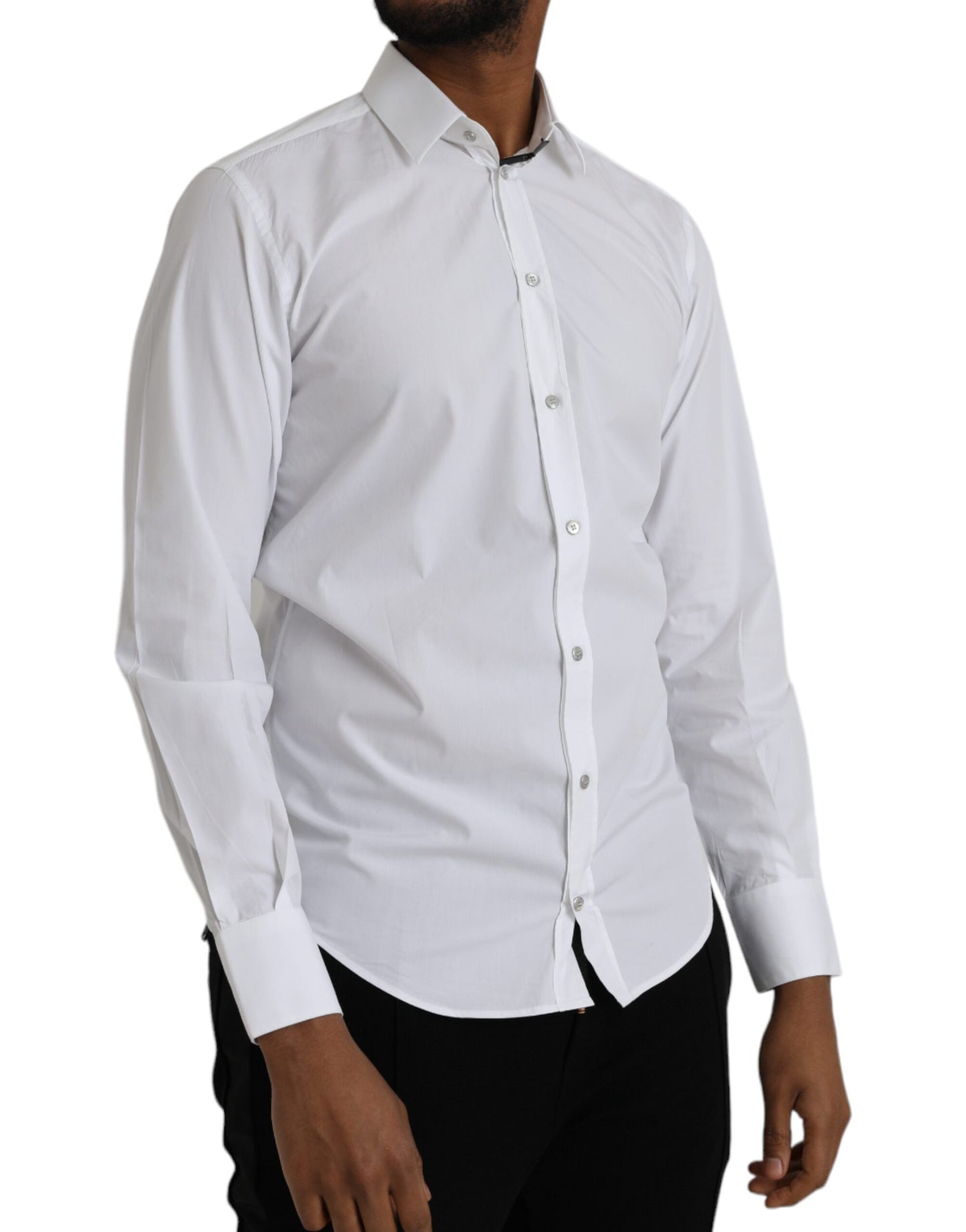 Dolce &amp; Gabbana White long-sleeved cotton dress MARTINI shirt