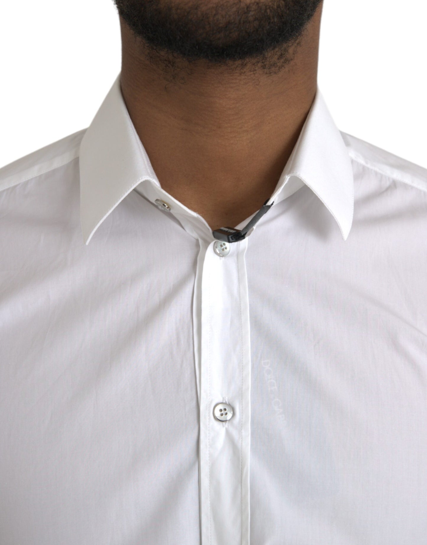 Dolce &amp; Gabbana White long-sleeved cotton dress MARTINI shirt