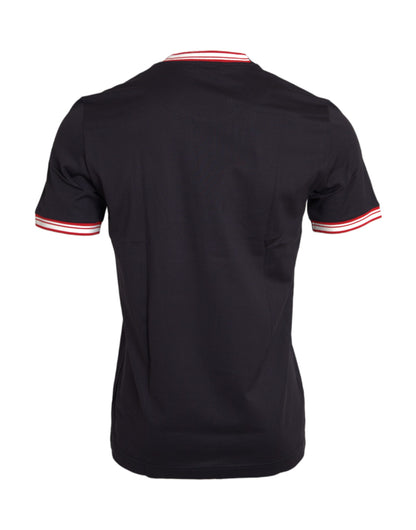 Dolce & Gabbana Schwarzes Baumwoll-T-Shirt 2019 Jahr des Schweins