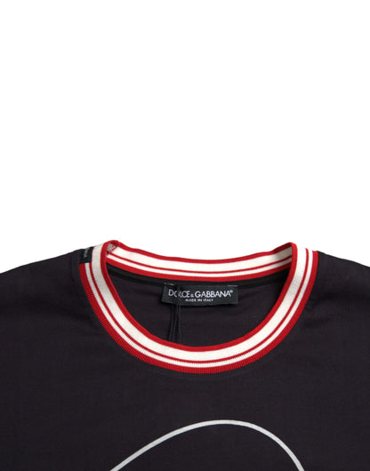 Dolce & Gabbana Schwarzes Baumwoll-T-Shirt 2019 Jahr des Schweins