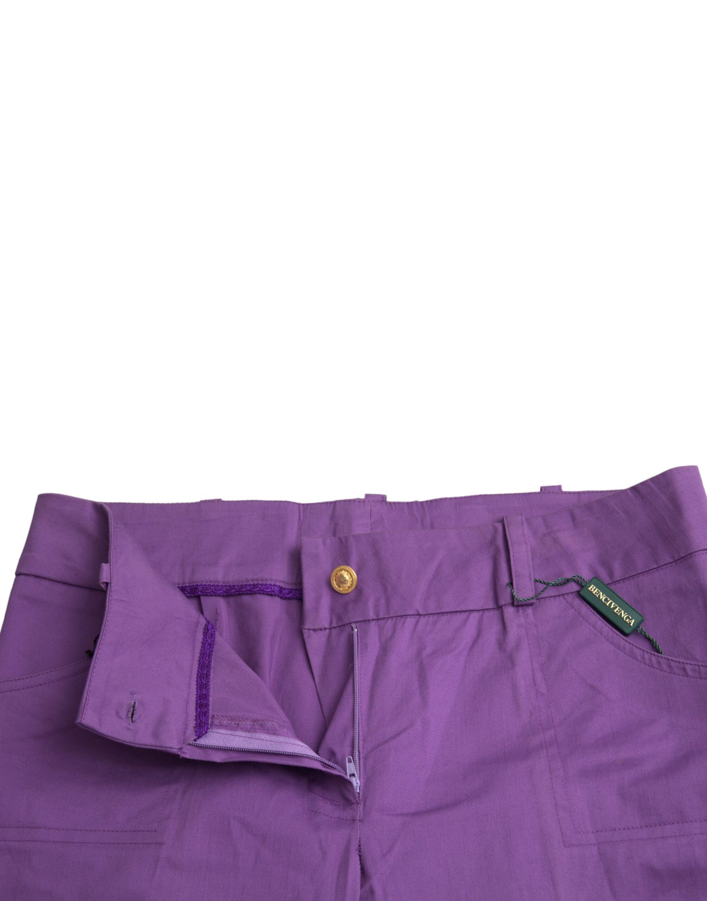 BENCIVENGA Lila Baumwolle MidWaist Straight Cropped Pants