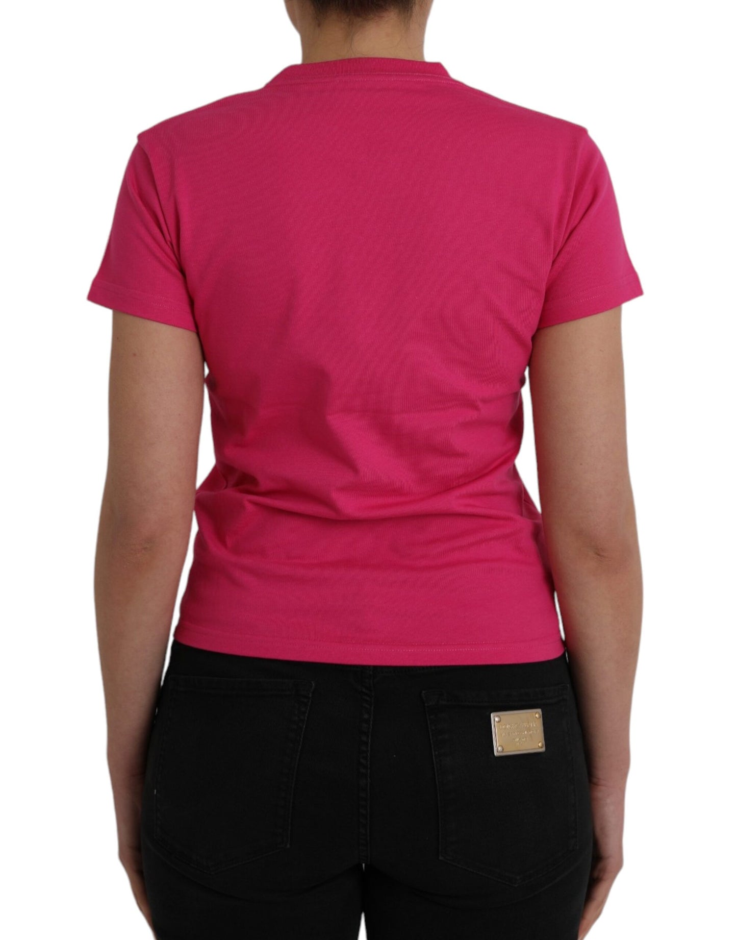 Balenciaga Pink Cotton Crew Neck Short Sleeve T-Shirt