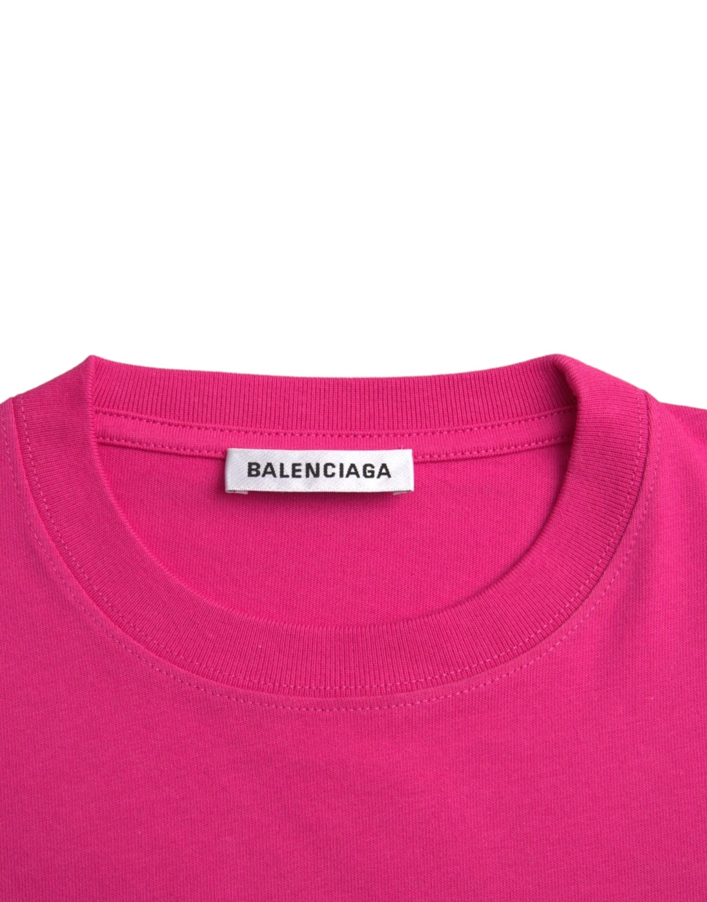 Balenciaga Pink Cotton Crew Neck Short Sleeve T-Shirt