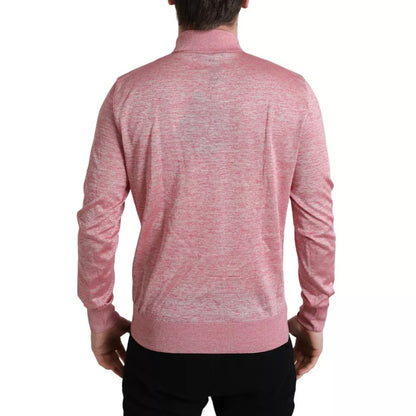 Dolce & Gabbana Rosa Polyester Pullover für Männer mit Kragen