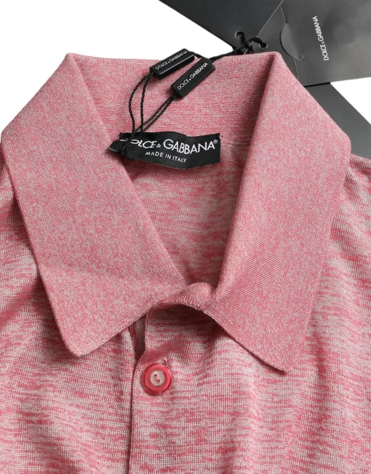 Dolce & Gabbana Rosa Polyester Pullover für Männer mit Kragen