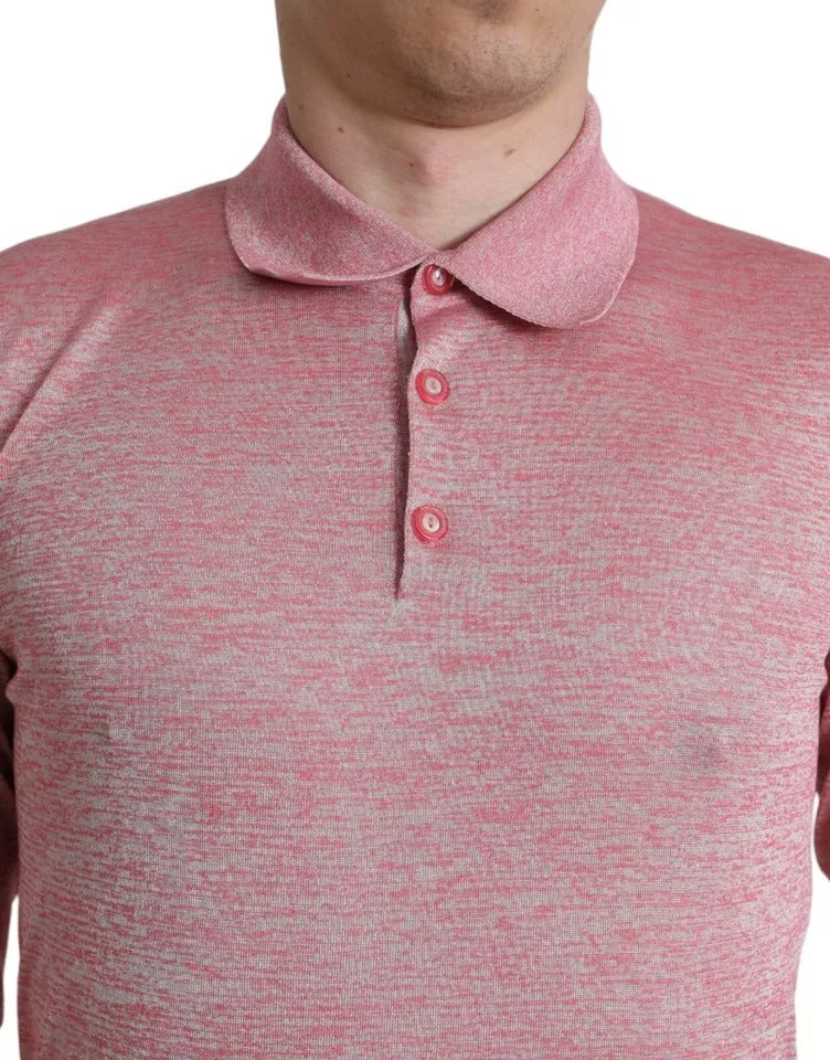 Dolce & Gabbana Rosa Polyester Pullover für Männer mit Kragen