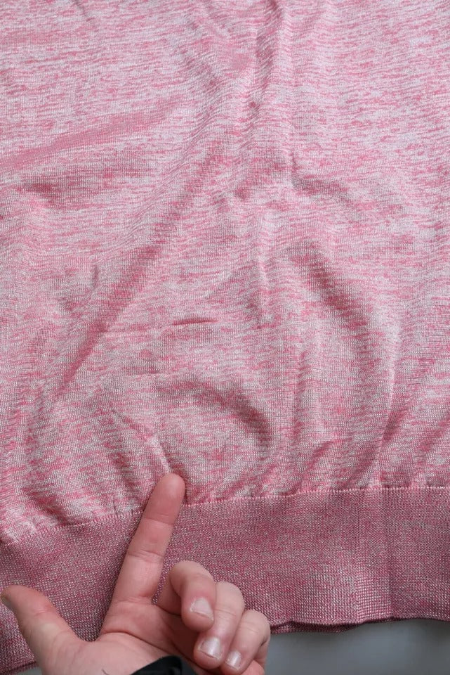 Dolce & Gabbana Rosa Polyester Pullover für Männer mit Kragen