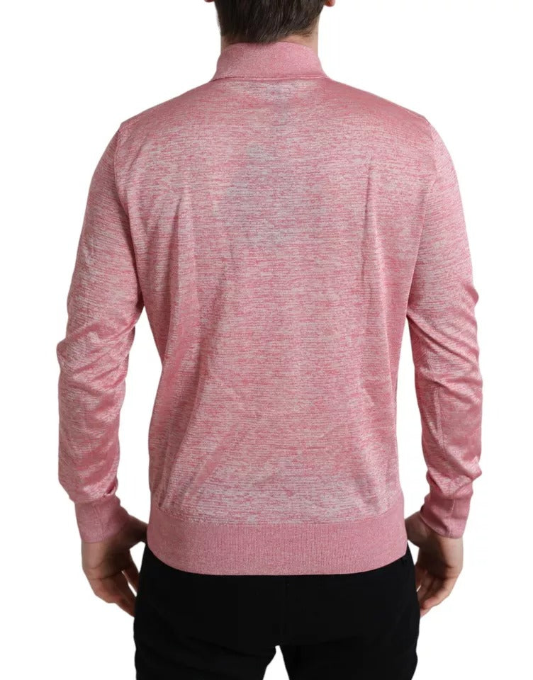 Dolce & Gabbana Rosa Polyester Pullover für Männer mit Kragen