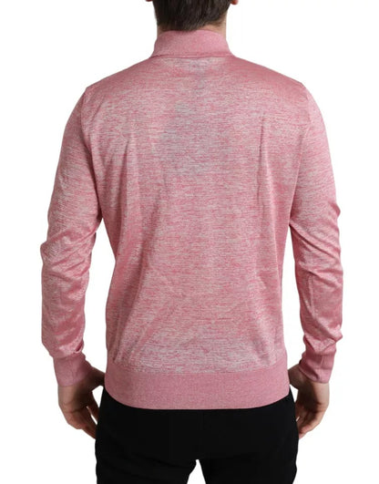 Dolce & Gabbana Rosa Polyester Pullover für Männer mit Kragen