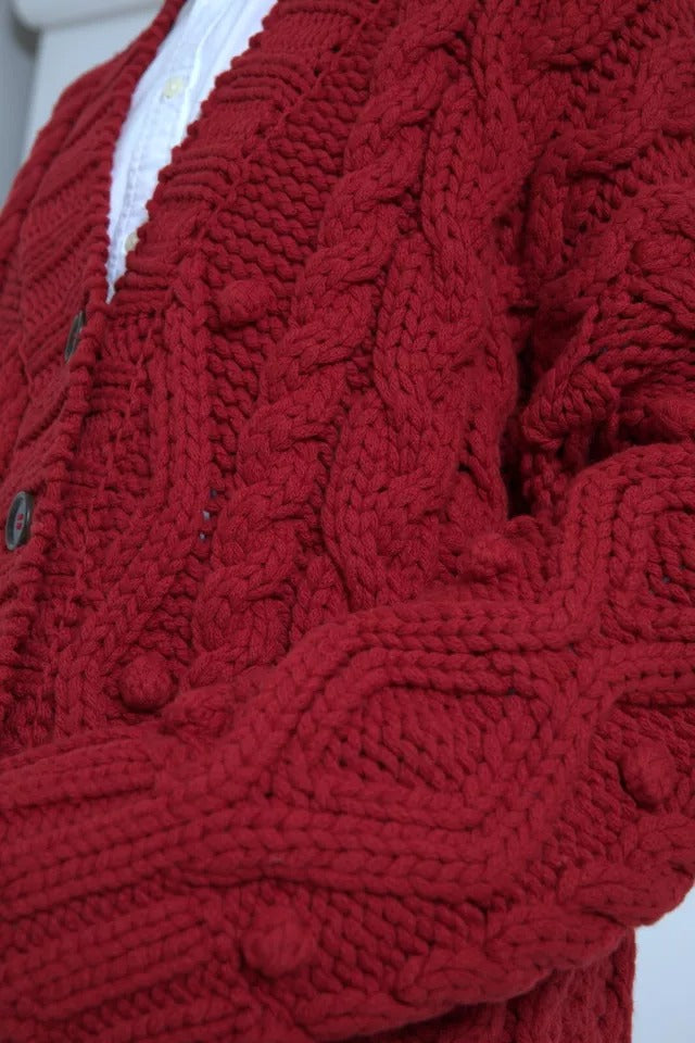 Dolce & Gabbana Rote Strickjacke mit Knopfleiste aus Wolle