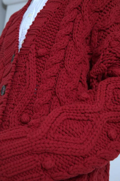 Dolce & Gabbana Rote Strickjacke mit Knopfleiste aus Wolle