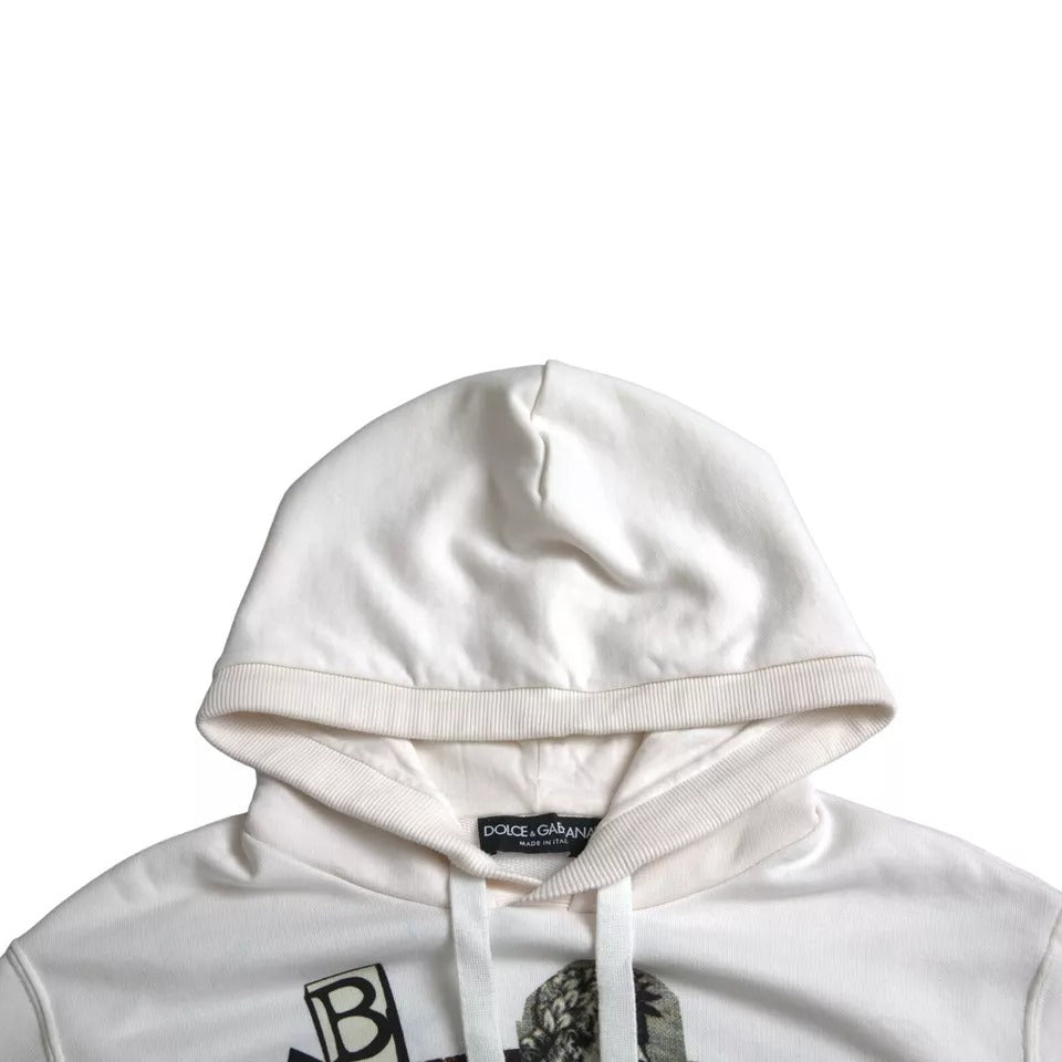 Dolce & Gabbana Weißer Kapuzenpullover aus Baumwolle von Caesar