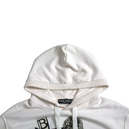 Dolce & Gabbana Weißer Kapuzenpullover aus Baumwolle von Caesar