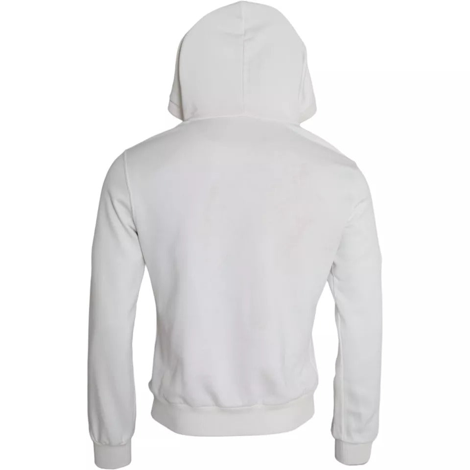 Dolce & Gabbana Weißer Kapuzenpullover aus Baumwolle von Caesar