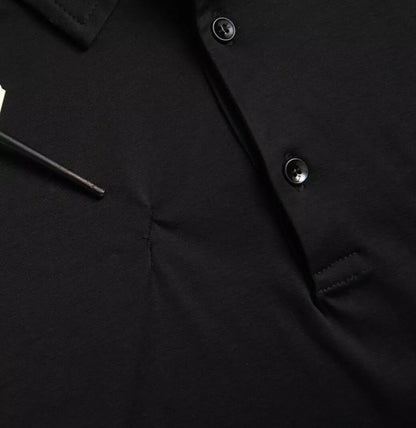 Dolce & Gabbana Schwarzes Logo-Polo-T-Shirt aus Baumwolle mit Kragen