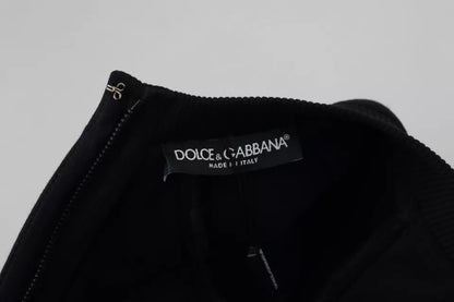 Dolce &amp; Gabbana Black Long Sleeve A-Line Cotton Mini Dress