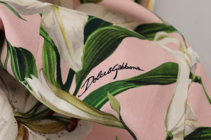 Dolce & Gabbana Pink Lily Viskose Etuikleid Knielang