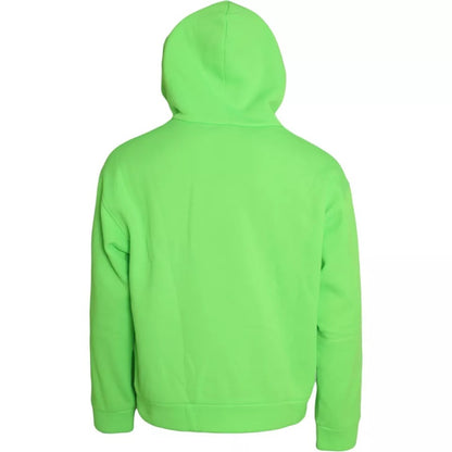 Dolce & Gabbana Neongrüner Logo-Pullover mit Kapuze Sweatshirt Pullover