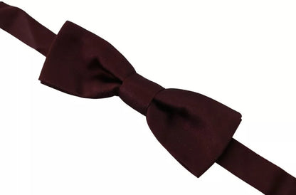 Dolce & Gabbana Bordeaux Seide Verstellbare Hals Männer Fliege