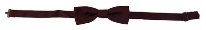 Dolce & Gabbana Bordeaux Seide Verstellbare Hals Männer Fliege