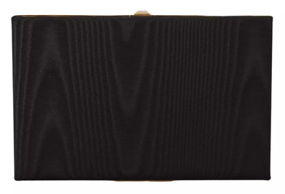 Dolce & Gabbana Schwarz Seide Gold Rahmen Kupplung Abend Party Handtasche