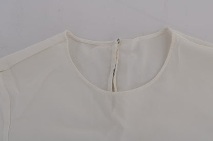 Dolce & Gabbana Weißes Seiden-T-Shirt ITALIA IS LOVE Bluse