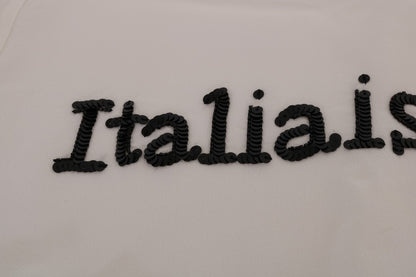 Dolce & Gabbana Weißes Seiden-T-Shirt ITALIA IS LOVE Bluse