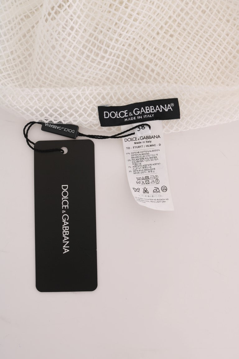 Dolce & Gabbana Weißes Netz-Tank-Transparent-Top