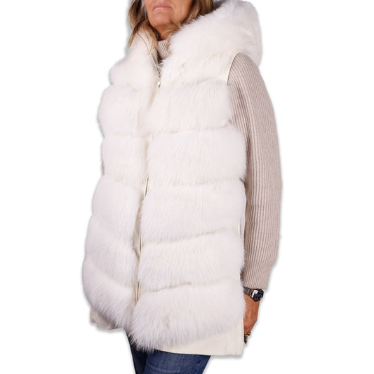 Made in Italy Weißer Wollmantel für Frauen