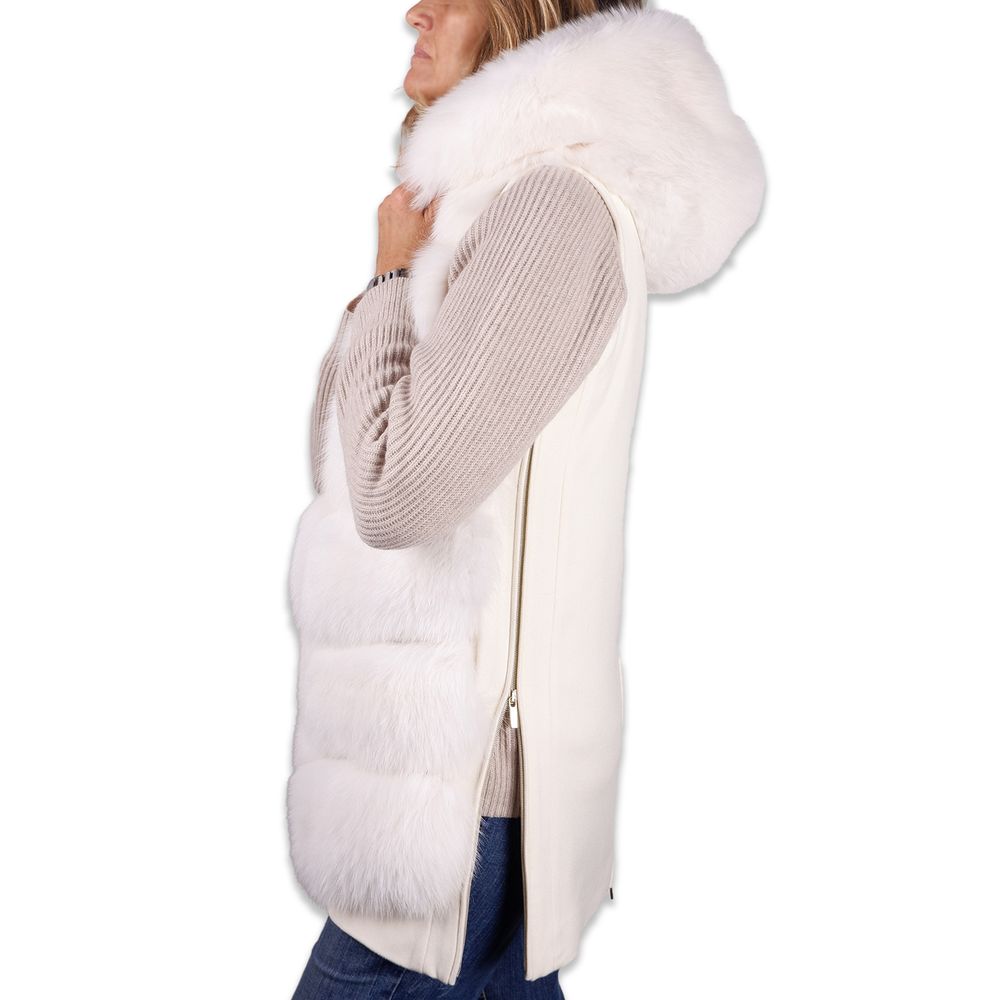 Made in Italy Weißer Wollmantel für Frauen