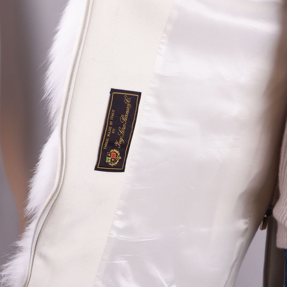 Made in Italy Weißer Wollmantel für Frauen