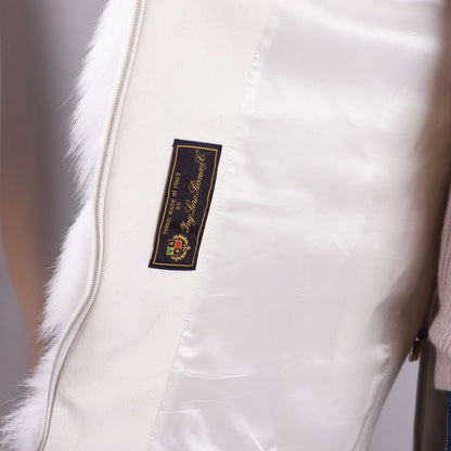 Made in Italy Weißer Wollmantel für Frauen