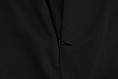 Dolce & Gabbana Schwarzes Seidennetz-Top mit floraler Spitze