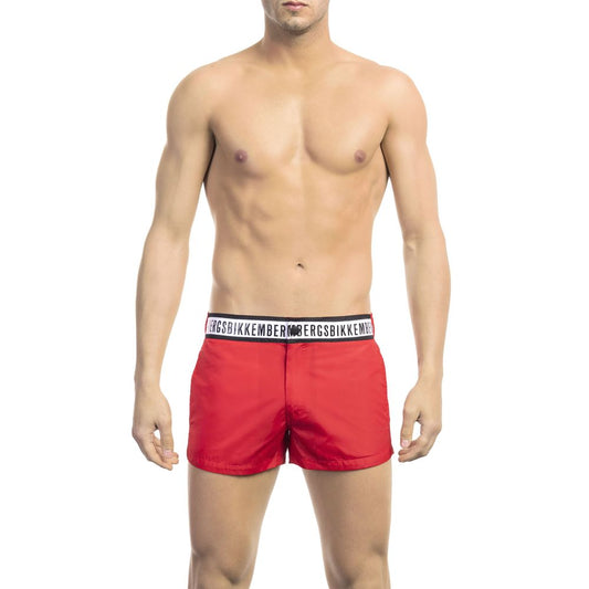Bikkembergs Rote Polyamid Herren Badeshorts