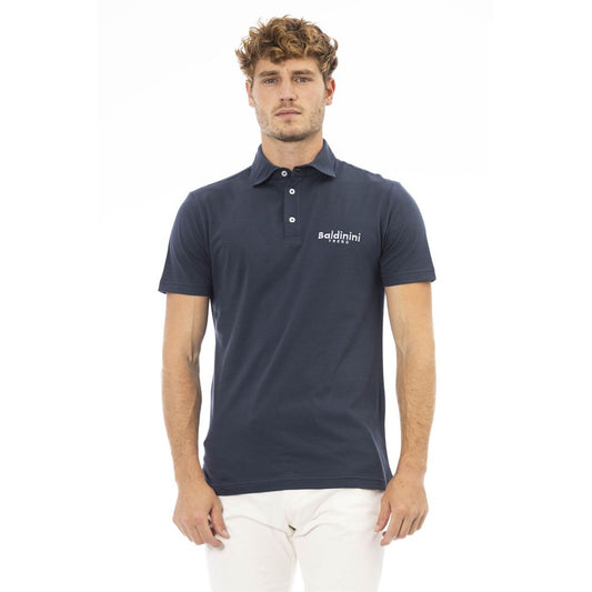 Baldinini Trend Blaues Baumwoll-Poloshirt für Männer