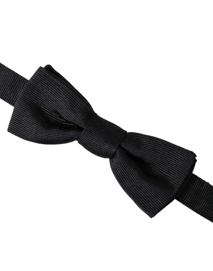 Dolce & Gabbana Schwarze Seide Verstellbare Hals Männer Fliege