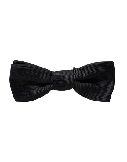 Dolce & Gabbana Schwarze Seide Verstellbare Hals Männer Fliege