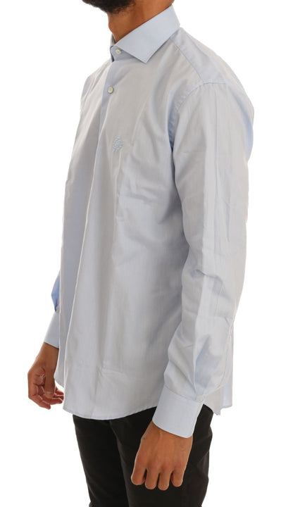 Cavalli Hellblaues Slim Fit Hemd aus Baumwolle