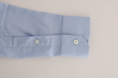 Cavalli Hellblaues Slim Fit Hemd aus Baumwolle